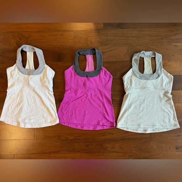 Lululemon Scoop Neck Tank (lot of 6) Size 8.  Assorted colours - Picture 1 of 6